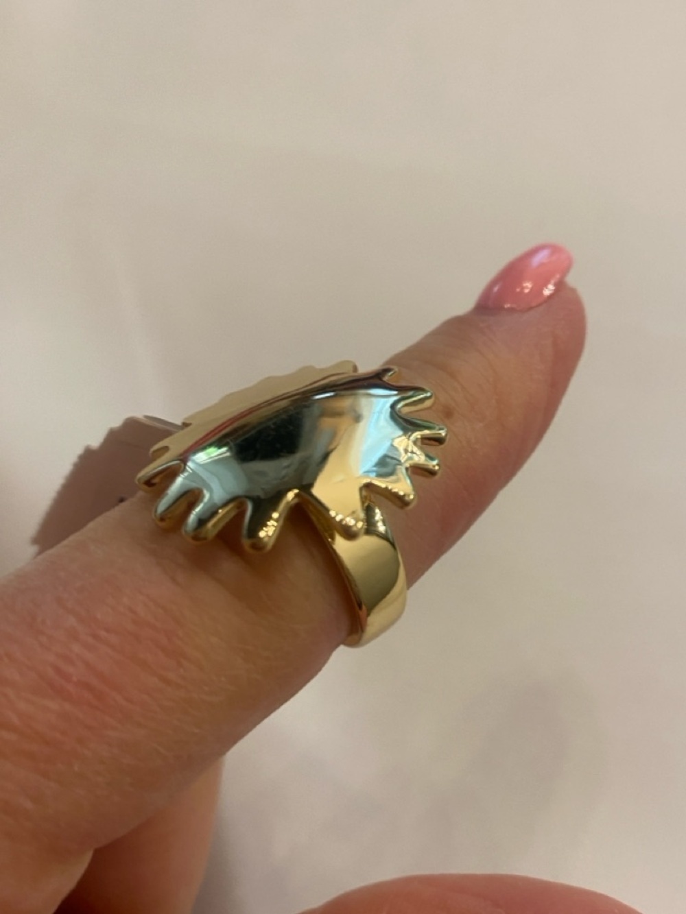 Baublebar Gold Sunburst Statement Ring Women Jewelry size 8 New